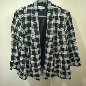 Kasper Monochrome Checkered Blazer